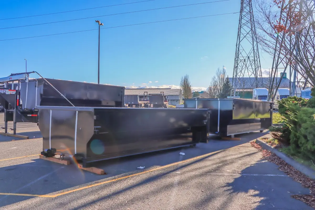 Roll-off dumpster ready for waste disposal at job site for Construction Dumpster Rental in Lawndale